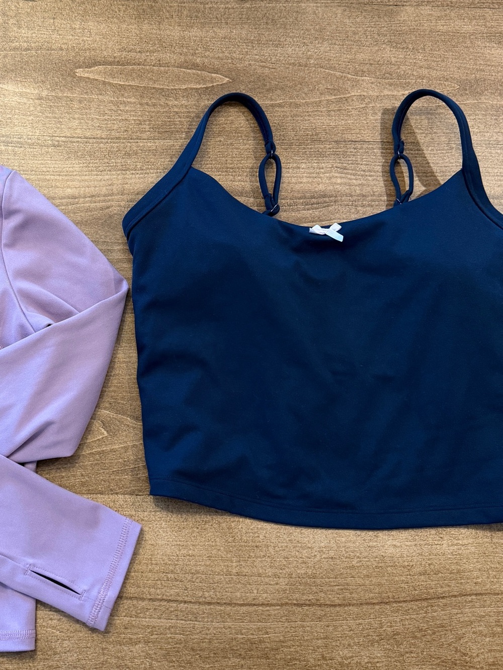 Women’s Gilly Hicks Activewear - Navy Cropped Tank Top with Bow Accent